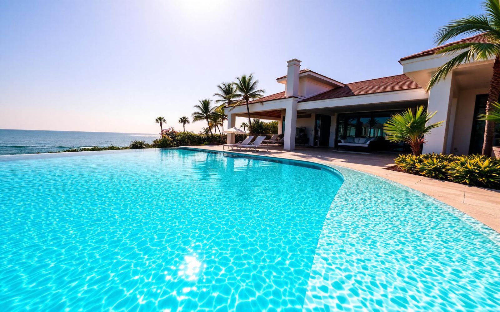 Luxury crystal-clear pool
